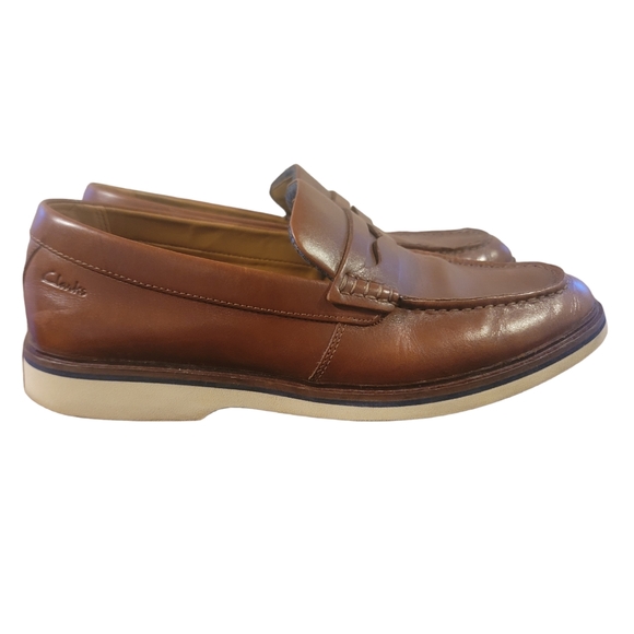 Clarks Men's Malwood Step Loafer Size 8.5 Dark Tan IGC - Picture 2 of 9